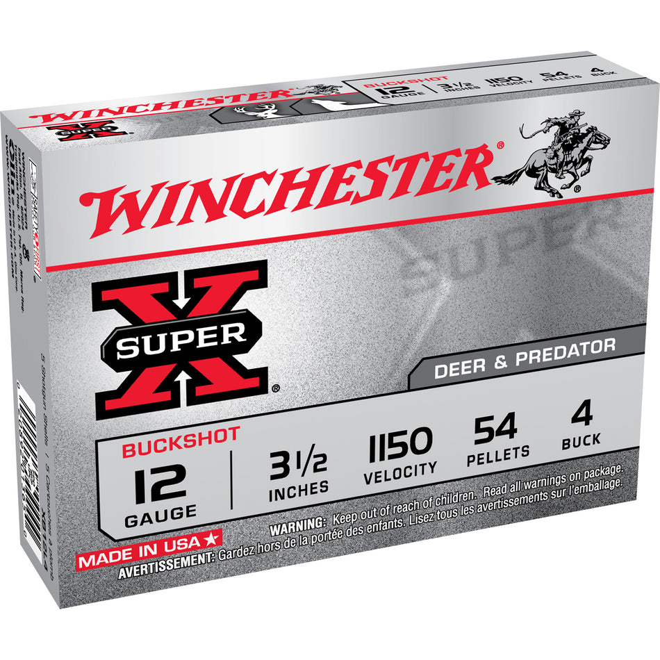 Winchester 12 Gauge XB12L4 Super X Buckshot 3.5" 4 Buck Shot