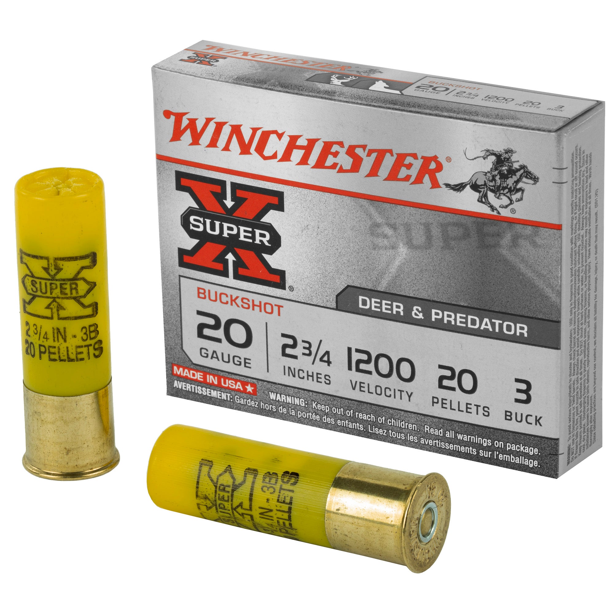 Winchester 20 Gauge XB203 Super X Buckshot 2.75" 3 Buck Shot
