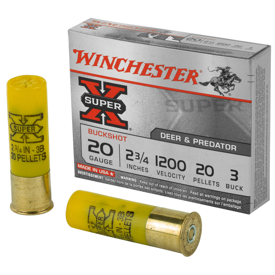 Winchester 20 Gauge XB203 Super X Buckshot 2.75" 3 Buck Shot
