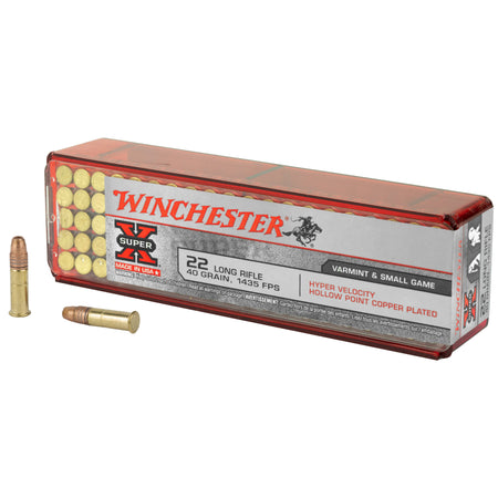 Winchester .22 Long Rifle XHV22LR Hyper Velocity Super X Hyper Velocity Hollow Point Copper Plated 40 Grain