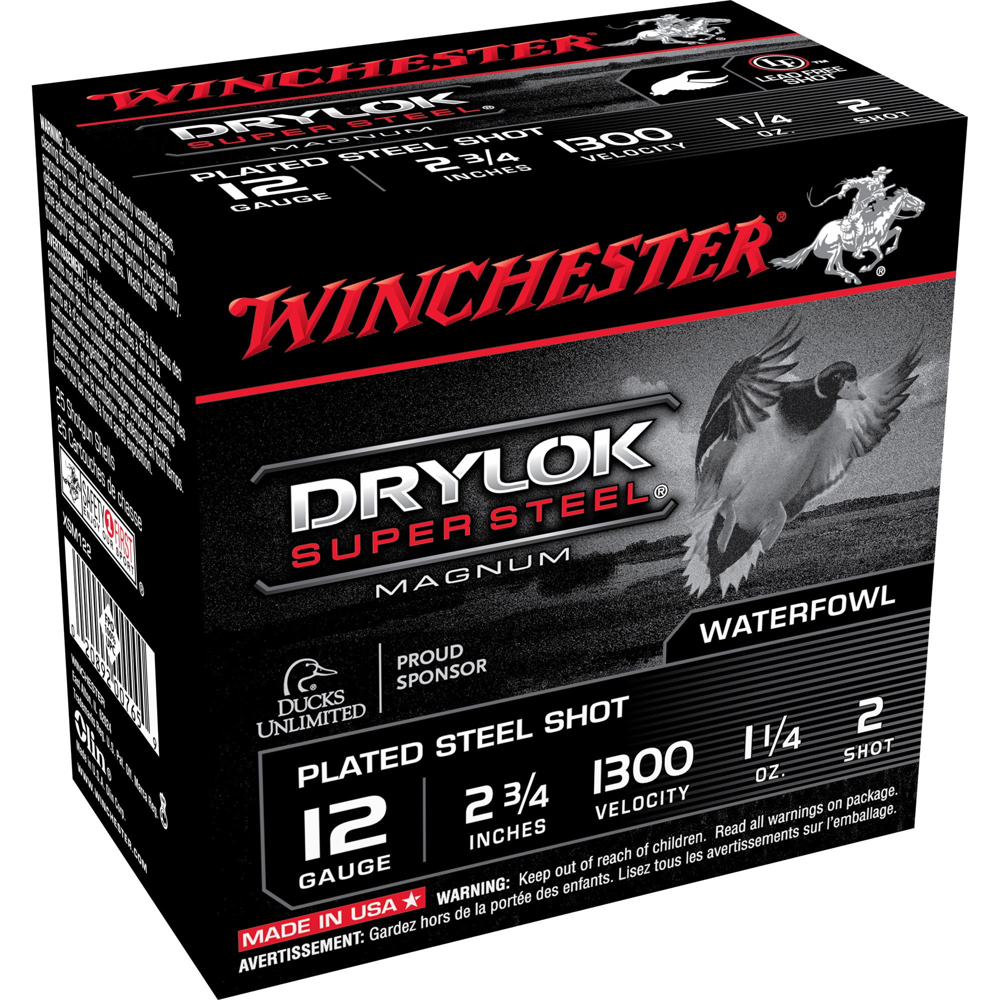 Winchester 12 Gauge XSM122 Drylok Super Steel Magnum 2.75" 1-1/4oz 2 Shot