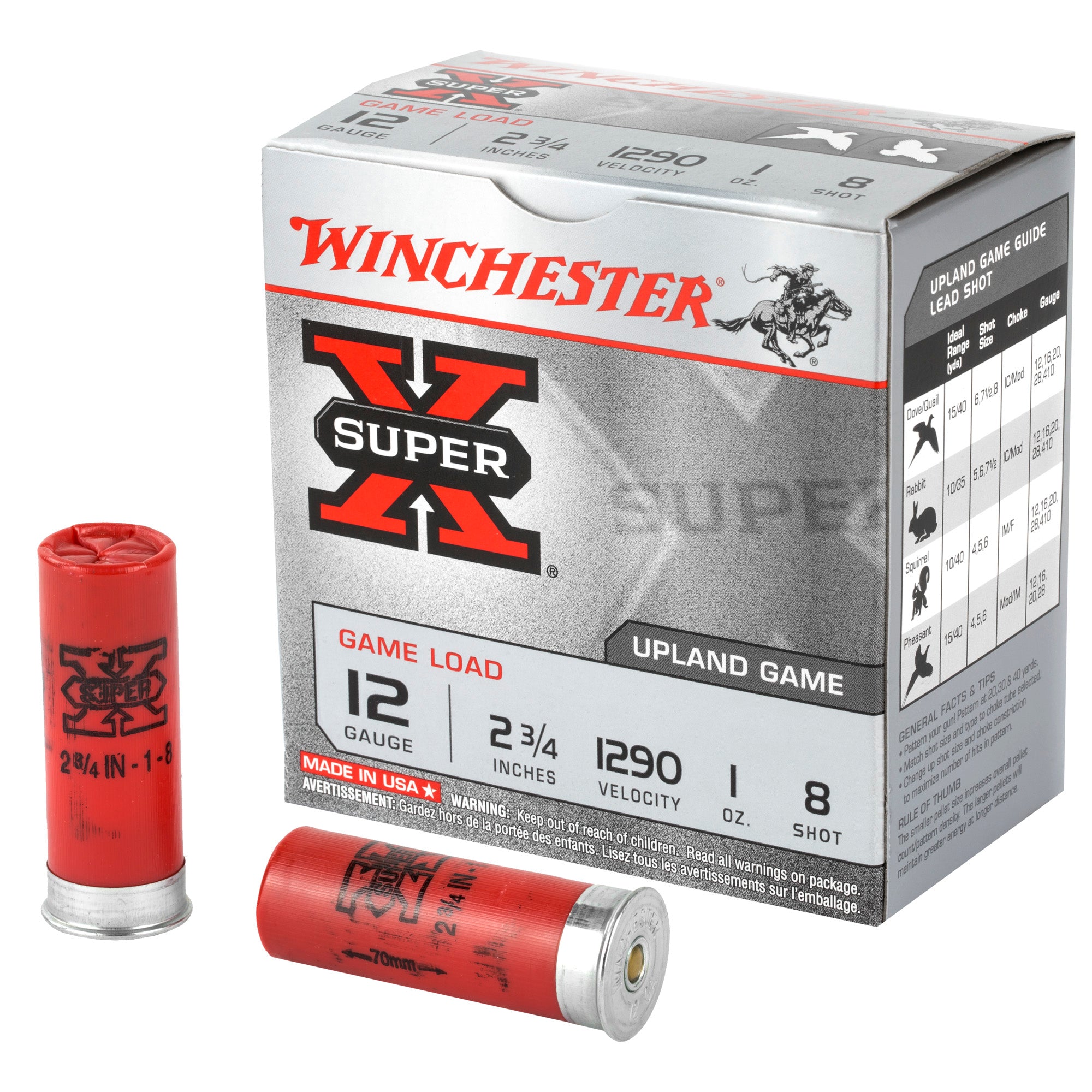 Winchester 12 Gauge XU128 Super X Game Load 2.75" 1oz 8 Shot