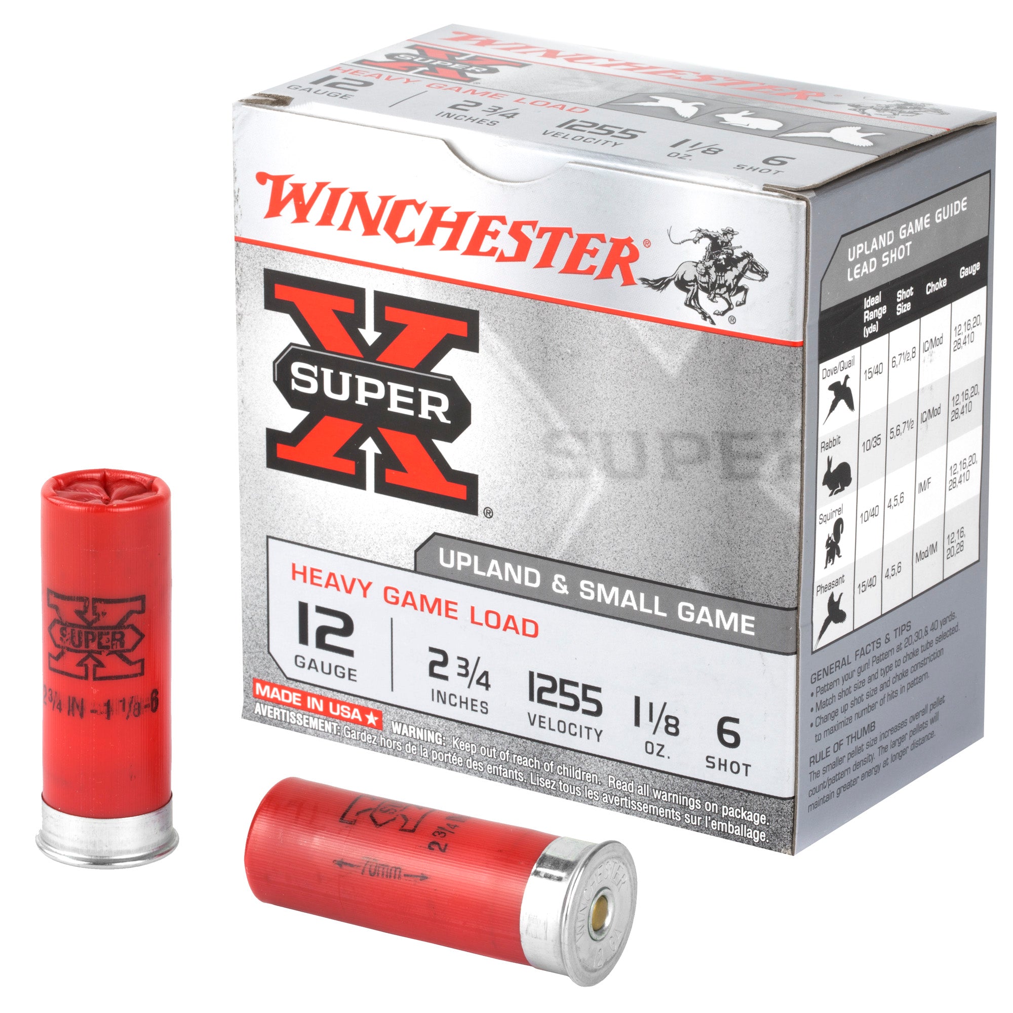Winchester 12 Gauge XU12H6 Super X Heavy Game Load 2.75" 1-1/8oz 6 Shot