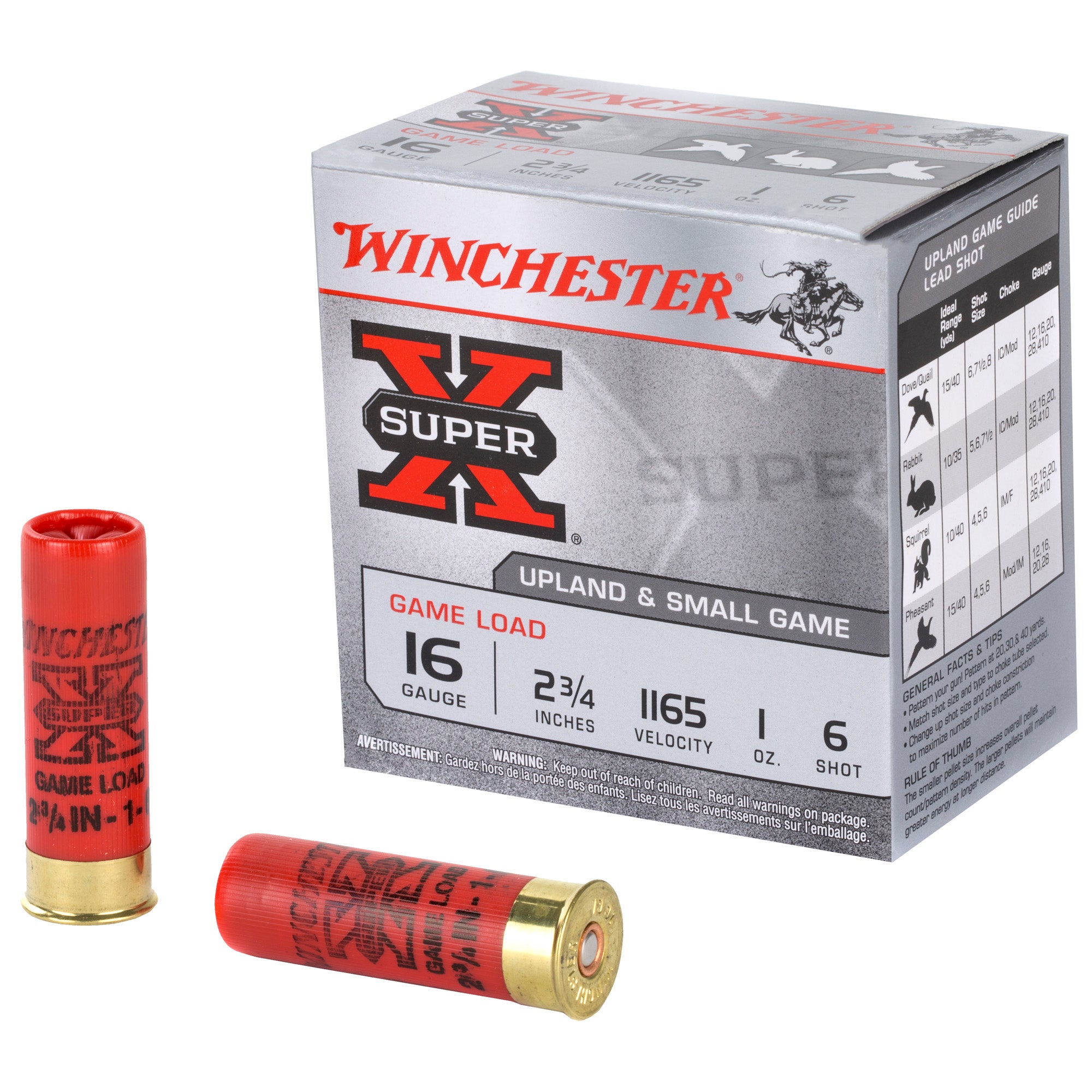 Winchester 16 Gauge XU166A Super X Game Load 2.75" 1oz 6 Shot