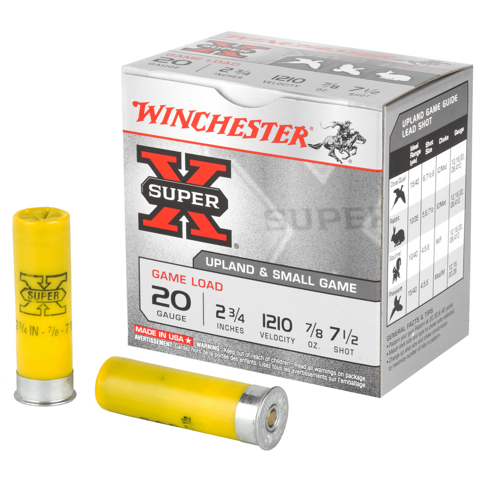 Winchester 20 Gauge XU207 Super X Game Load 2.75" 7/8oz 7.5 Shot
