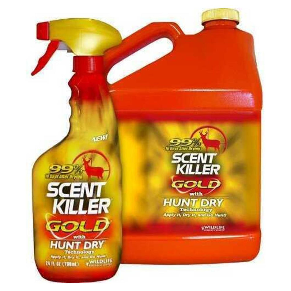 Wildlife Research Scent Killer Gold Combo Pack 24oz Spray Bottle and 1 Gal Refill