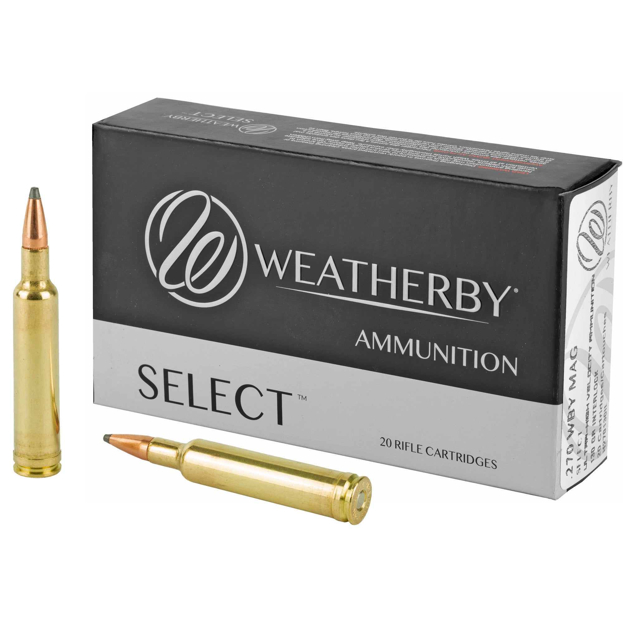 Weatherby .270 Weatherby Mag H270130IL Select Hornady Interlock 130 Grain