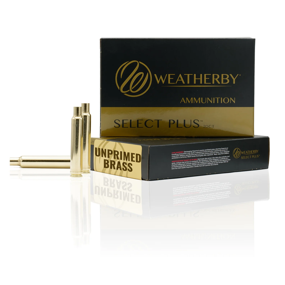 Weatherby .224 Wby Unprimed Brass Cases for Reloading - 20 Pack