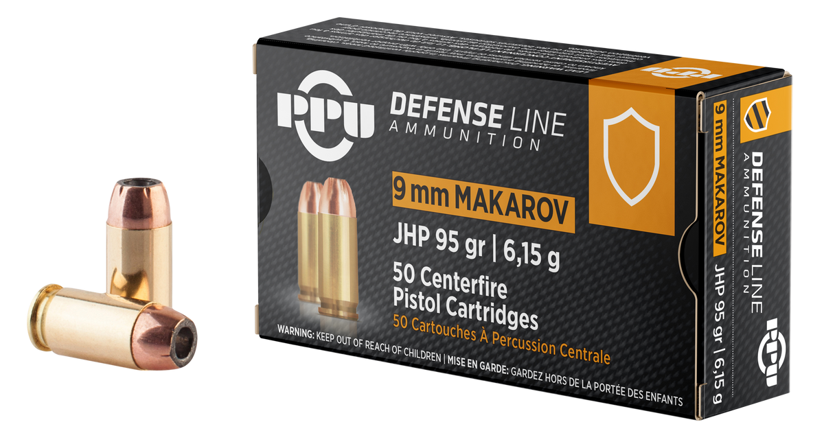 Prvi Partizan 9mm Makarov PPD9M Defense Jacketed Hollow Point JHP 95 Grain