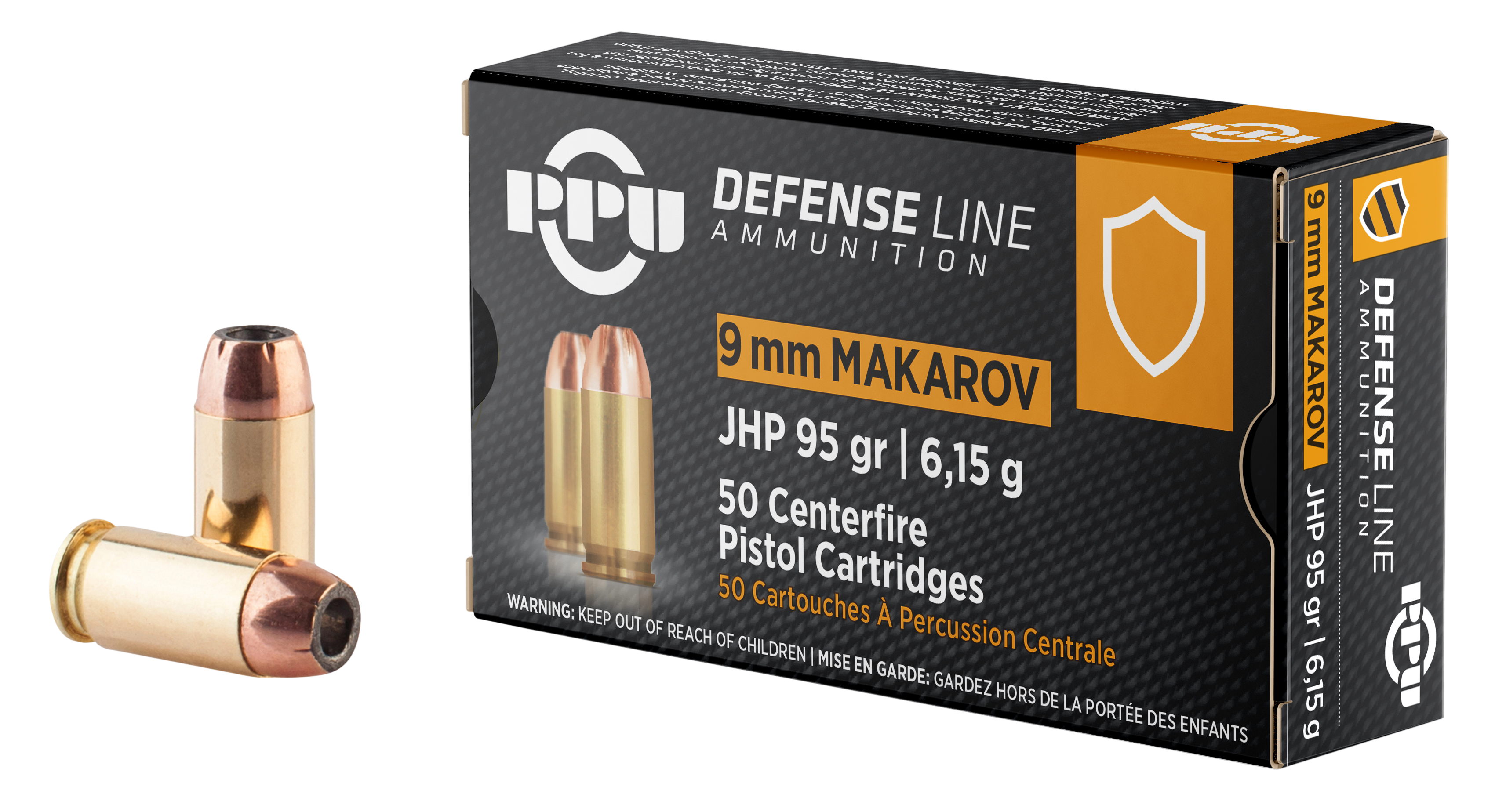 Prvi Partizan 9mm Makarov PPD9M Defense Jacketed Hollow Point JHP 95 Grain