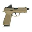 Sig P365 XMacro 9mm Luger Handgun, 17rd Mags (2), Threaded Barrel, Two-Tone Tan XSeries Slide with Optic