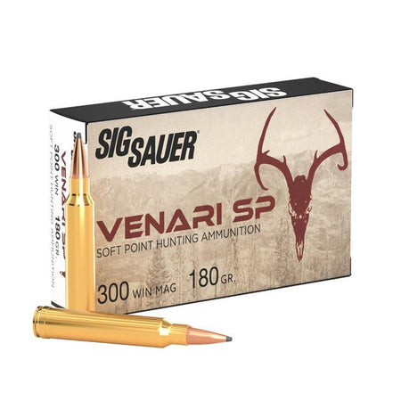 Sig Sauer .300 Winchester Mag V300WMSP18020 Venari Soft Point SP 180 Grain
