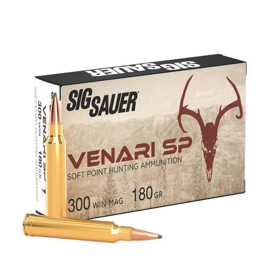 Sig Sauer .300 Winchester Mag V300WMSP18020 Venari Soft Point SP 180 Grain