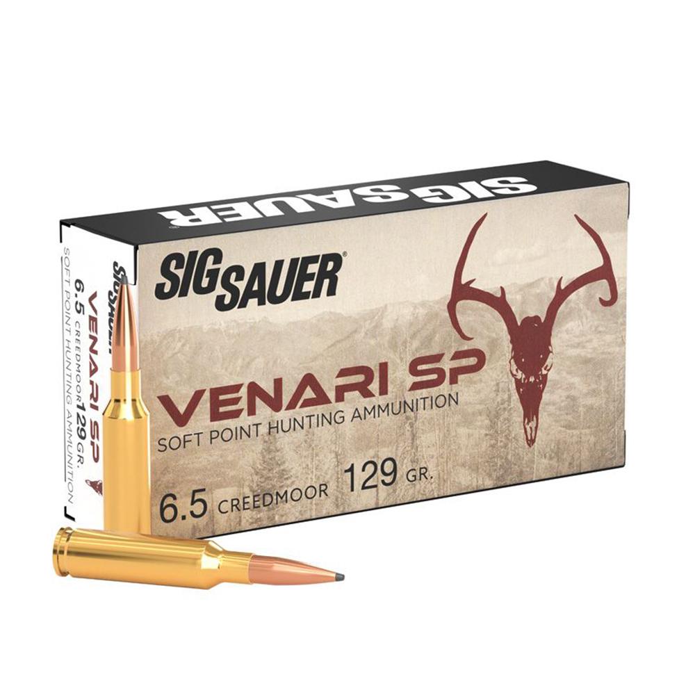 Sig Sauer 6.5mm Creedmoor V65CMSP12920 Venari Soft Point SP 129 Grain