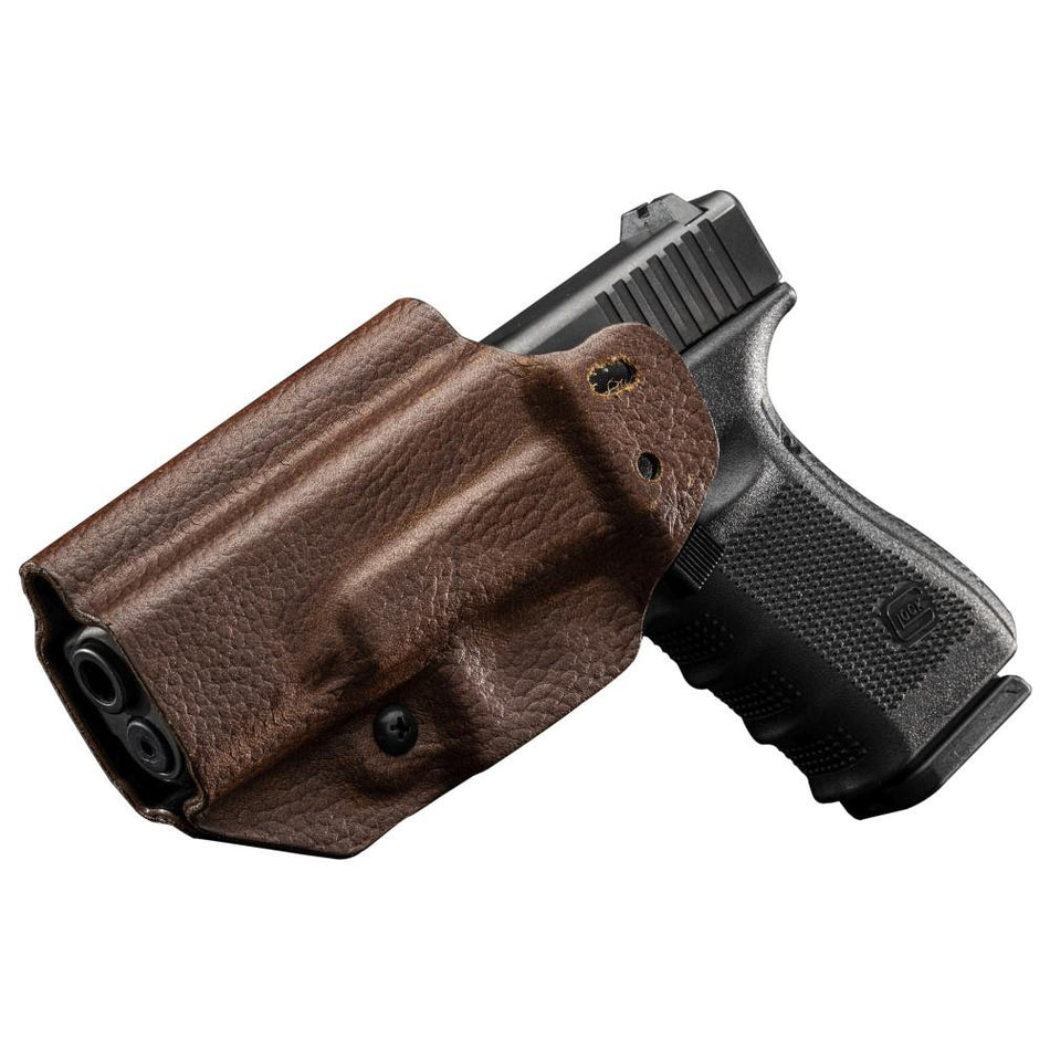 MFT Hybrid Leather/Kydex IWB OWB Holster Glock 19/23/44/45 Brown Ambi