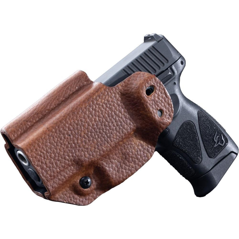 Mission First Tactical Hybrid Leather/Kydex Holster for Taurus PT111 G2 G2C G2S G3c Brown Ambi