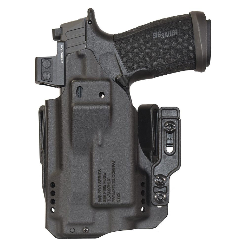 MFT Pro Series IWB Holster, Sig P365 Fuse TLR7 Compatible, Kydex, Black, Ambi