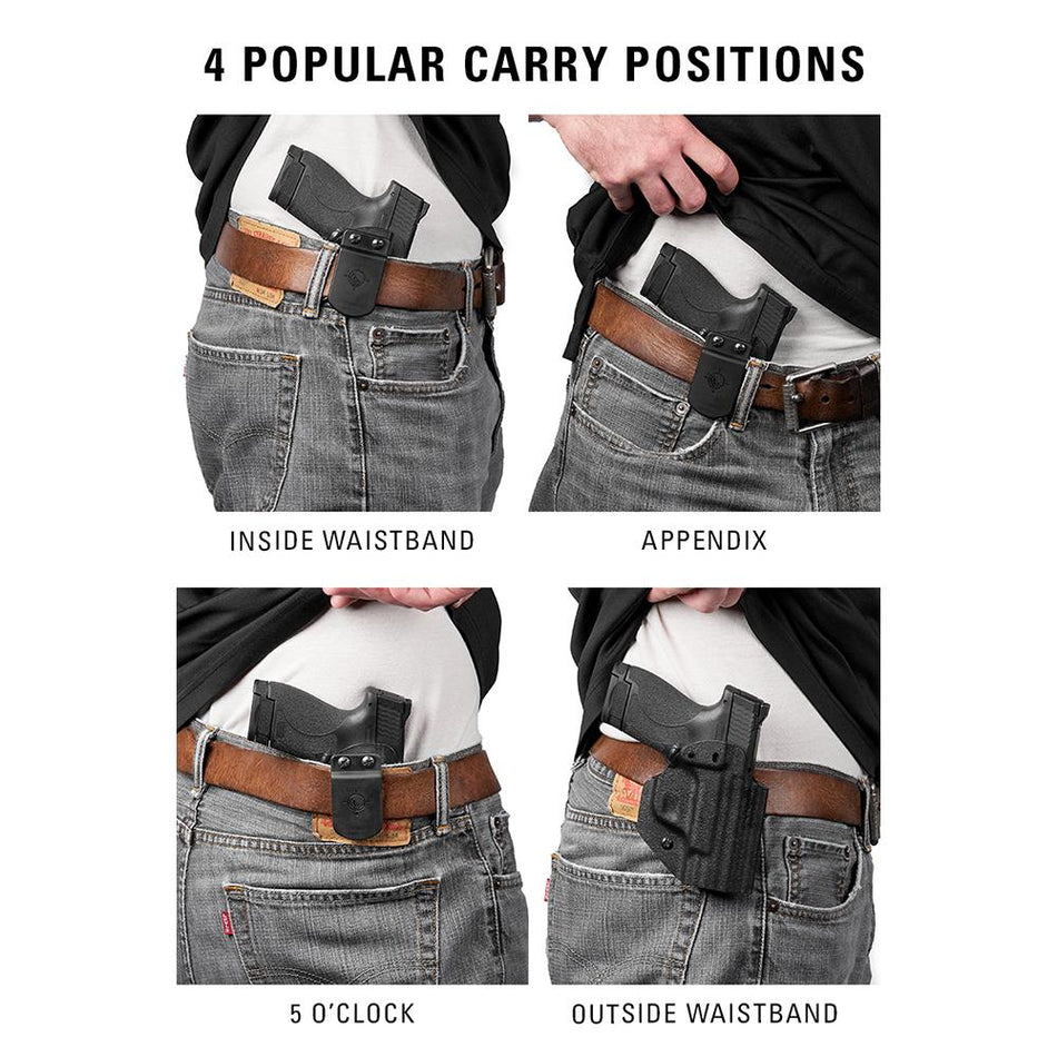 MFT AIWB Series Holster, Fits Ruger RXM, Boltaron, Black, Ambi, 1" Belt Clip HRURXMAIWBA-BL