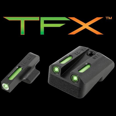 Truglo TFX Day/Night Sights Novak LoMount 1911 Officers Commander 9mm .40S&W .270 Front/.500 Rear White