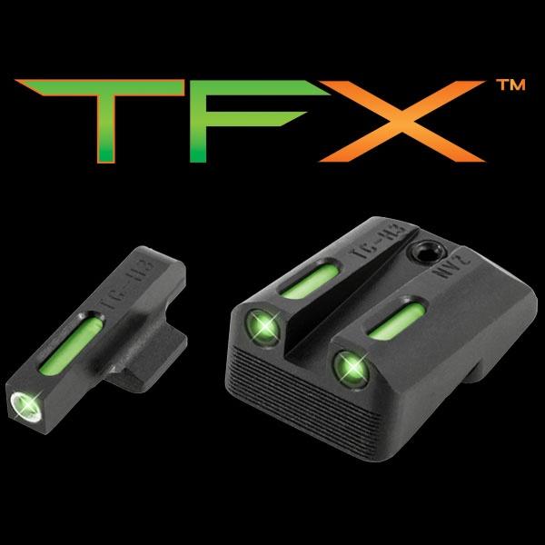 Truglo TFX Day/Night Sights Novak LoMount 1911 Officers Commander 9mm .40S&W .270 Front/.500 Rear White