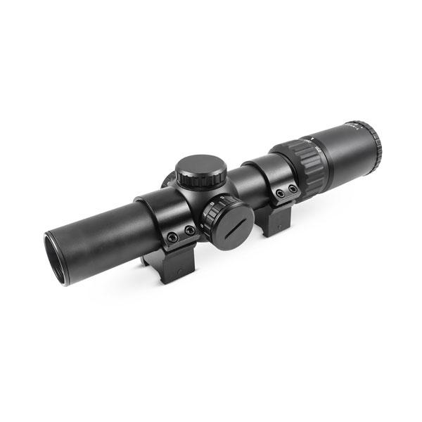 Truglo OPTI-SPEED 1-4x24mm Crossbow Scope Illuminated BDC with 30mm Weaver Style Rings