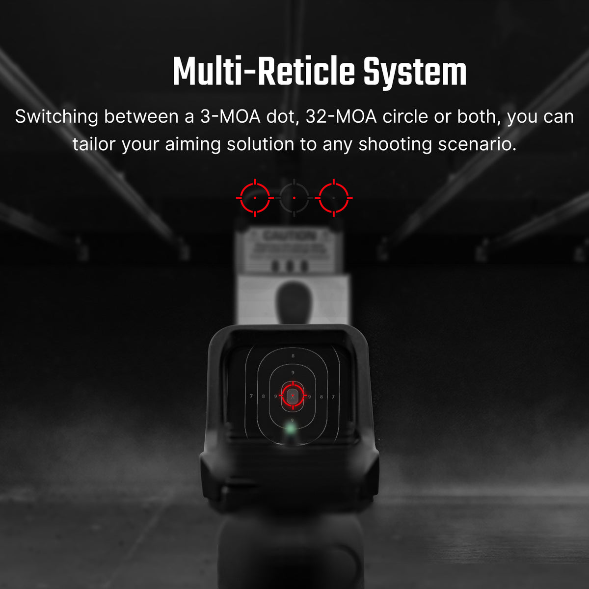 Osight C Multi-Reticle Red Dot Sight 3 MOA Dot and 32 MOA Circle System