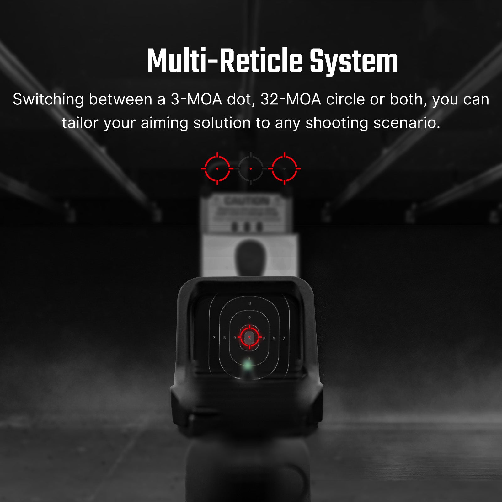 Osight C Multi-Reticle Red Dot Sight 3 MOA Dot and 32 MOA Circle System
