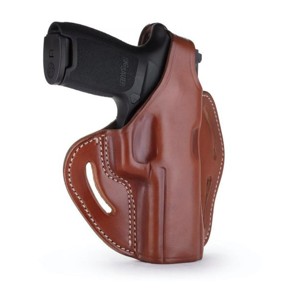 BHX Thumb Break OWB Belt Holster Classic Brown RH Size 4