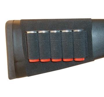 Grovtec Black Shotgun Buttstock Shell Holder Open Style 5-Loop