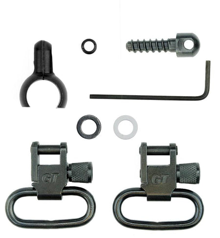 Grovtec GT Two Piece Barrel Band Swivel Set Black .585 to .635 Diameter 2/ct