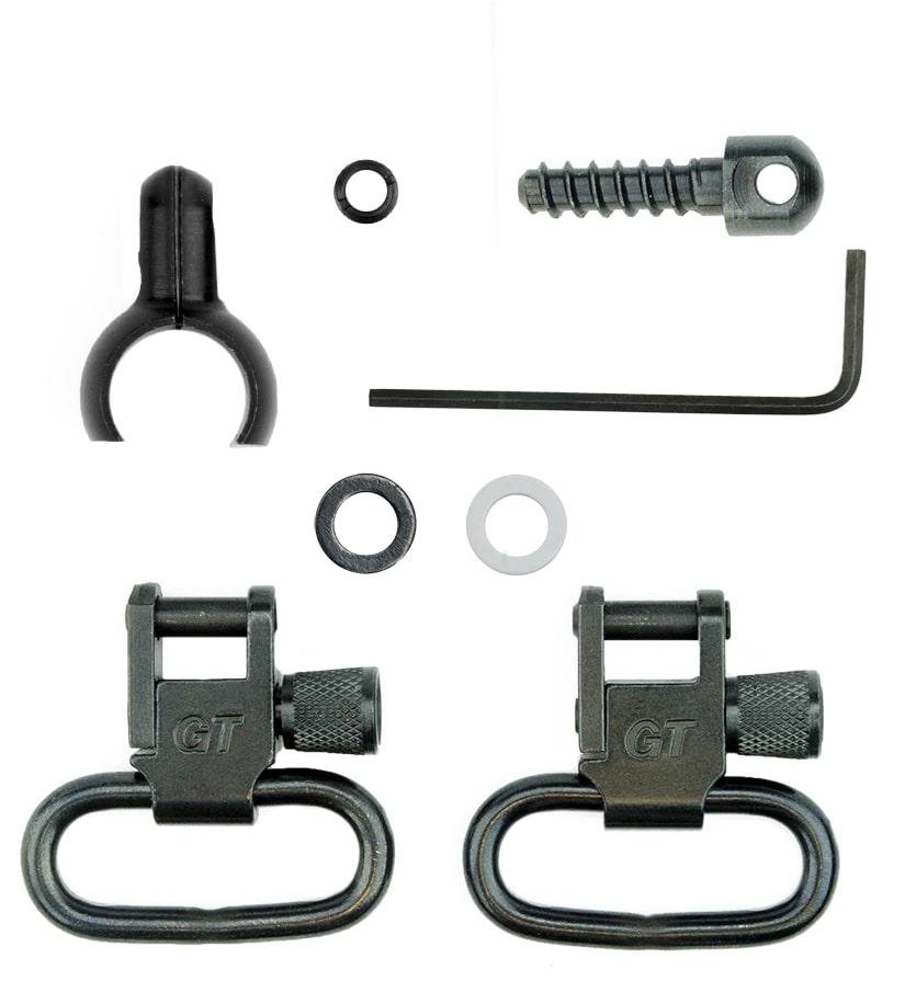 Grovtec GT Two Piece Barrel Band Swivel Set Black .585 to .635 Diameter 2/ct