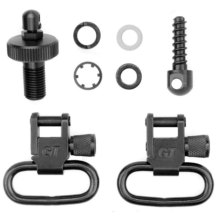 Grovtec Locking Sling Swivel Set for Mossberg 500 12 ga - Black Oxide Finish