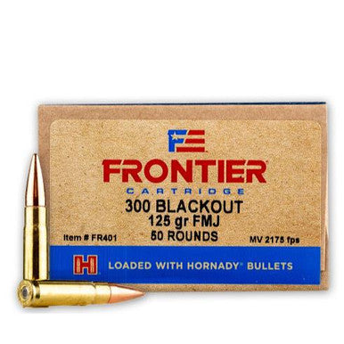 Hornady .300 AAC Blackout FR401 Frontier Cartridge Full Metal Jacket FMJ 125 Grain