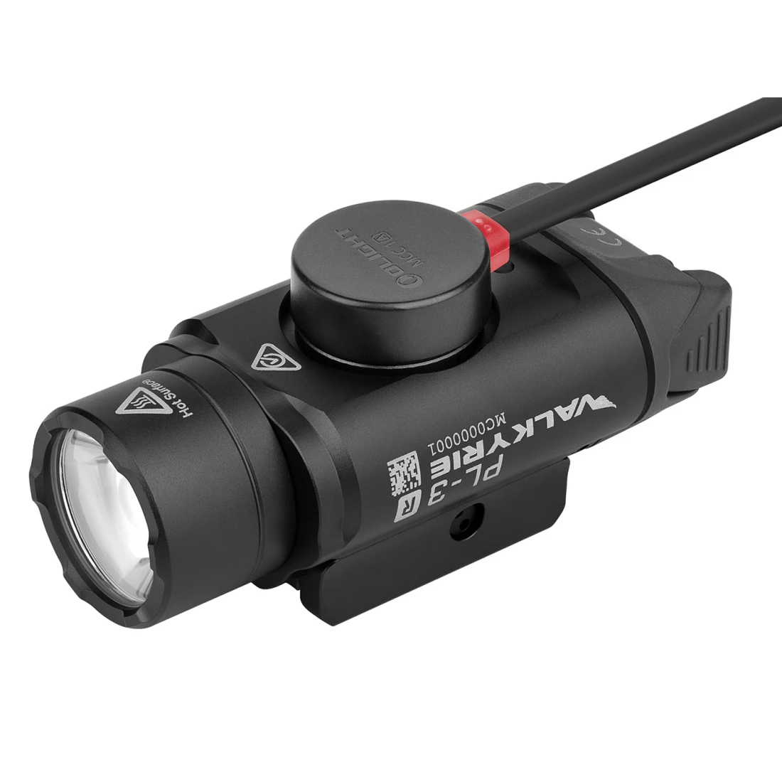 Olight PL3RBK PL-3R Valkyrie Rechargeable Rail Mount Light Black 1500 Lumens
