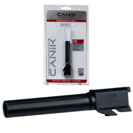 Canik Compact Fluted Drop-In Steel Barrel for Compatible 9mm Canik Pistols Black