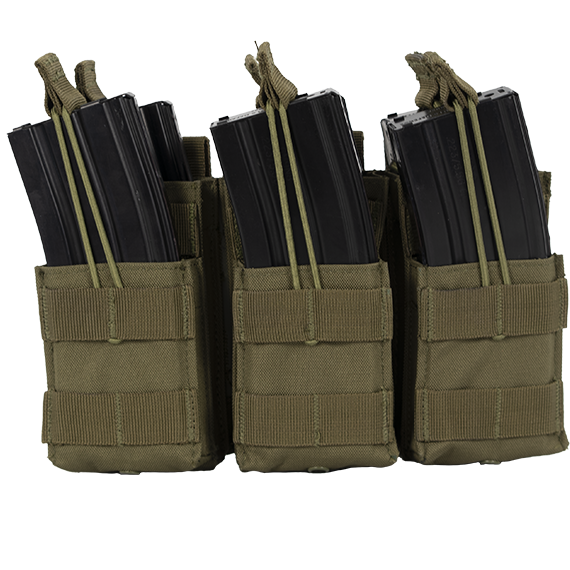 MKS Full Forge Gear MOLLE Triple Mag Pouch Green
