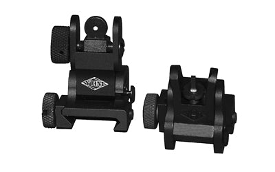 YHM YHM-8027 Folding Iron Sight Set, Fits Picatinny Rail, Co-Witness with M4/M16, Black