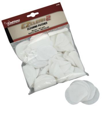 Traditions EZ Clean 2 Cotton Cleaning Patches 100/Bag .45 to .54 Caliber 2.5"