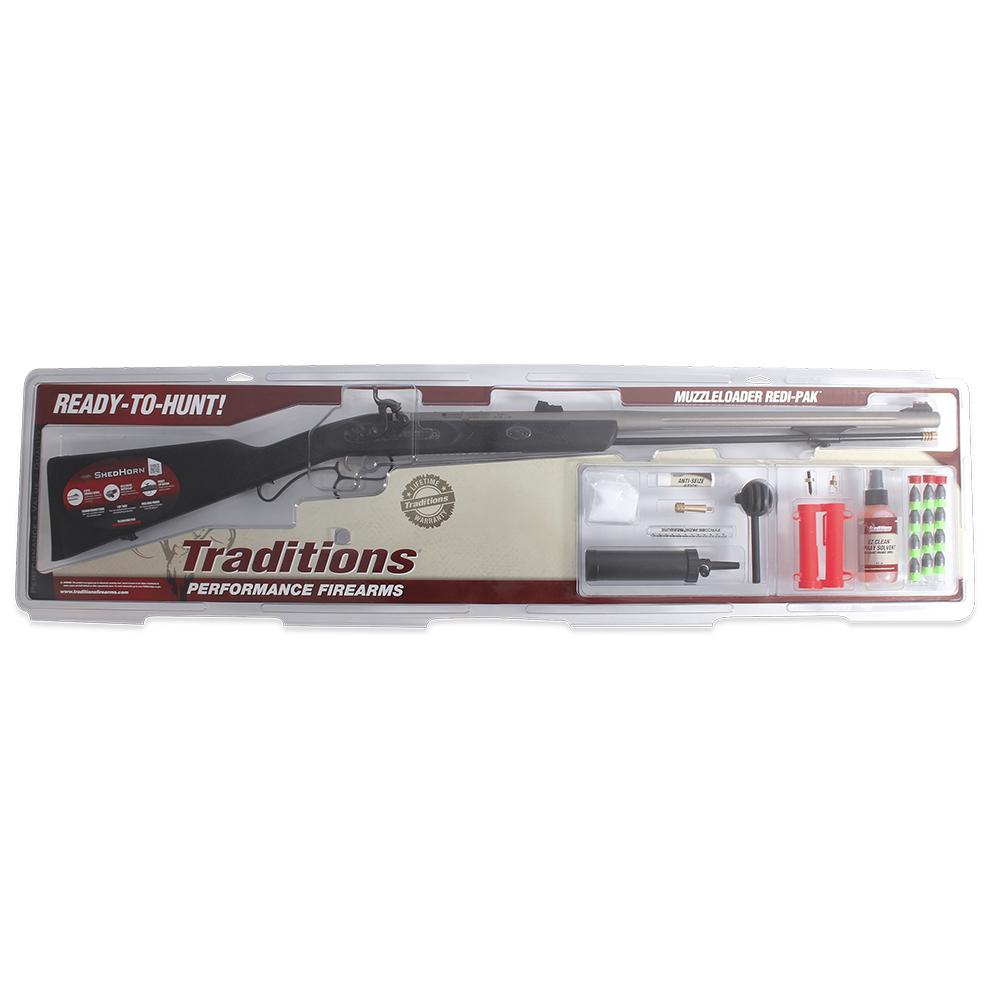 Traditions ShedHorn .50 Caliber Muzzleloader Redi-Pak Kit with 26 Inch Barrel Black