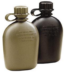 Tru-Spec Black 1 Quart Camping Canteen with Lid and Tether
