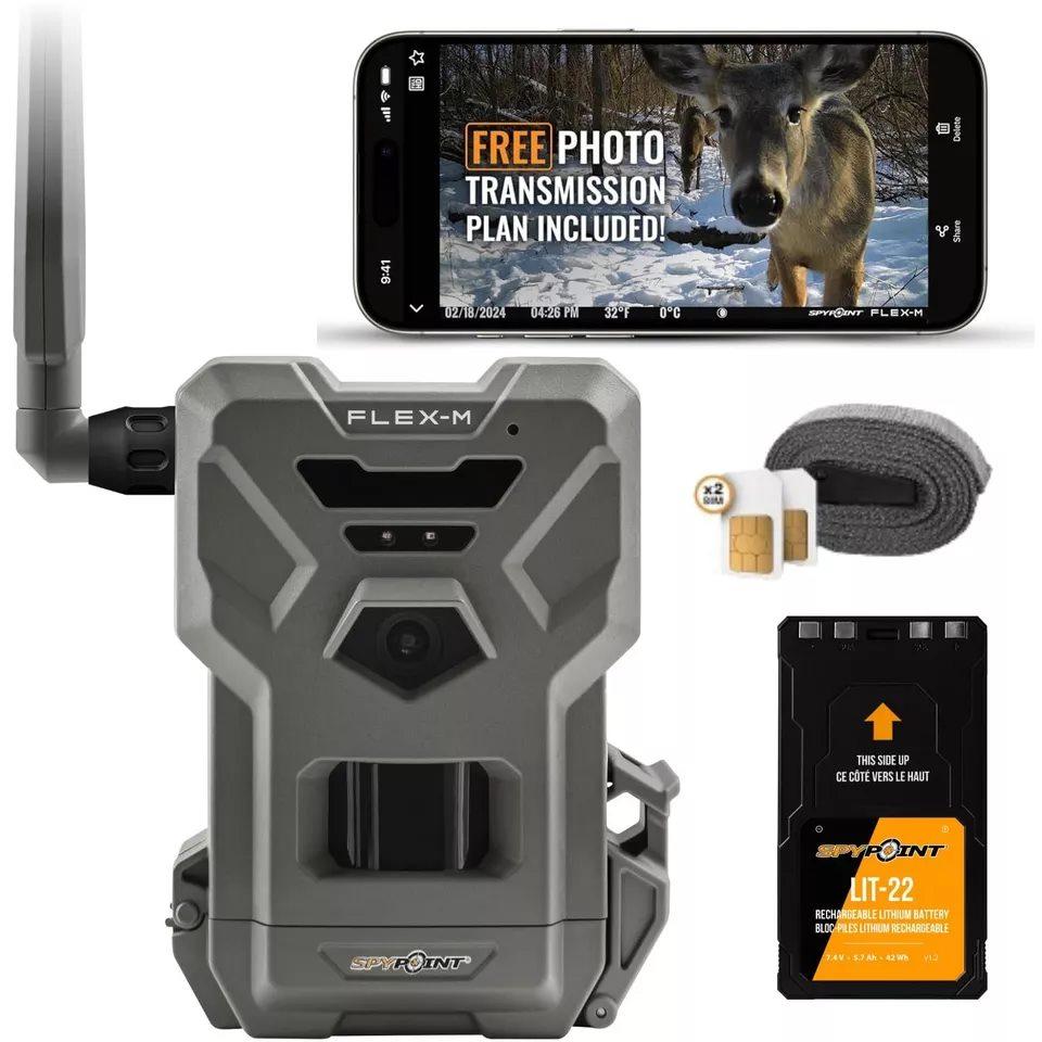 Spypoint FLEX-M Value Bundle Cellular Trail Camera Battery Pack and 32GB MicroSD