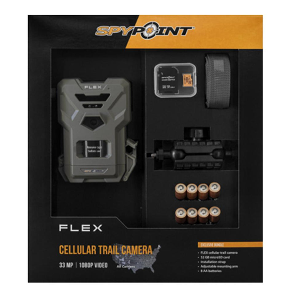 Spypoint Flex 33MP Cellular Trail Camera Bundle Grey