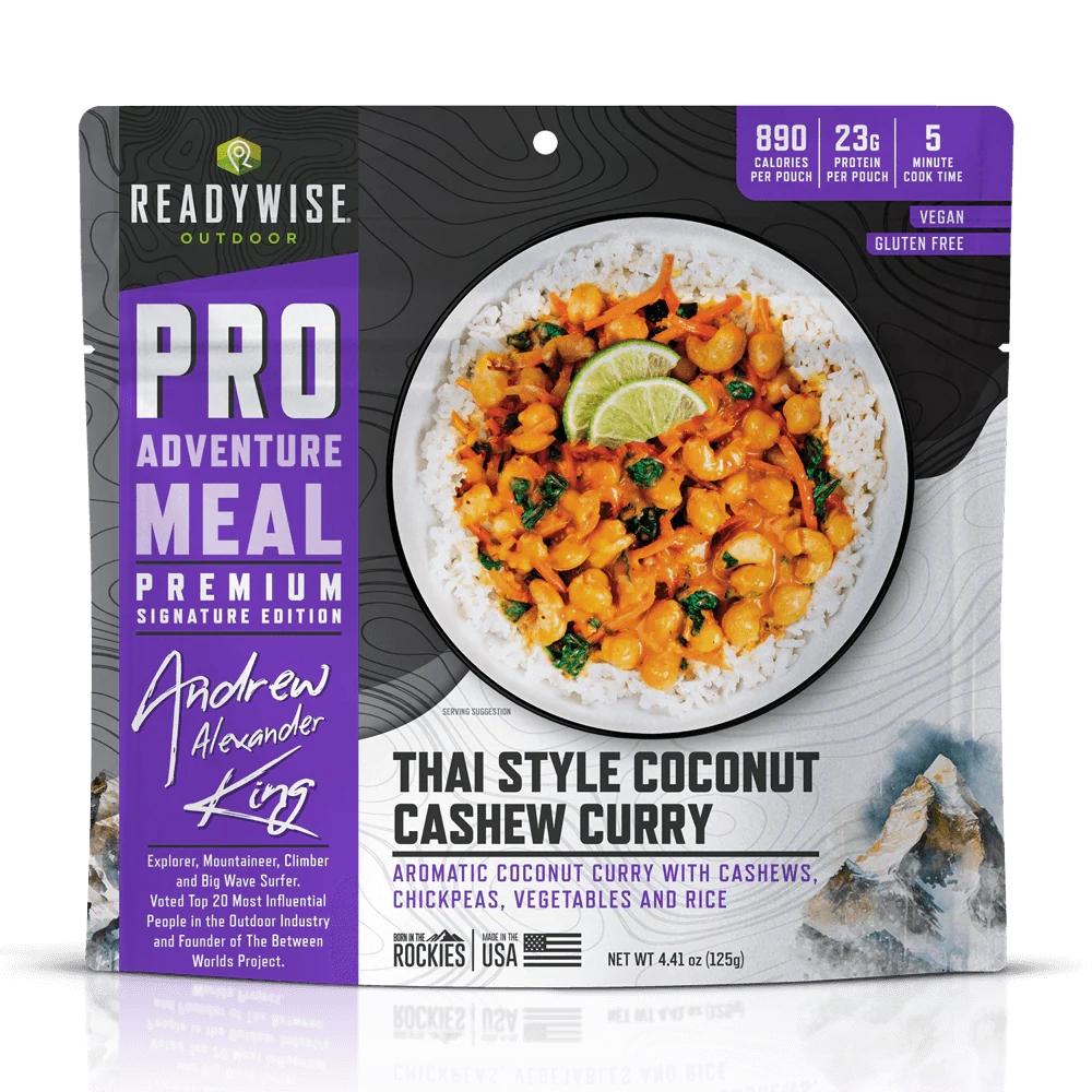 ReadyWise ProMeal Thai Style Coconut Cashew Curry Vegetarian Outdoor Meal Single Pouch