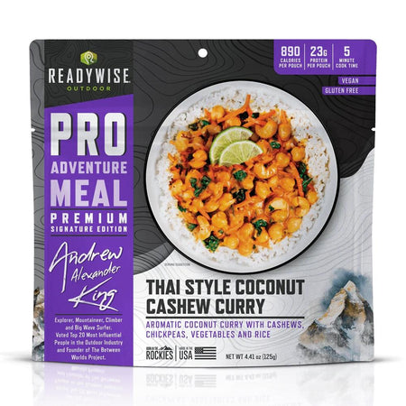 ReadyWise ProMeal Thai Style Coconut Cashew Curry Vegetarian Outdoor Meal Single Pouch