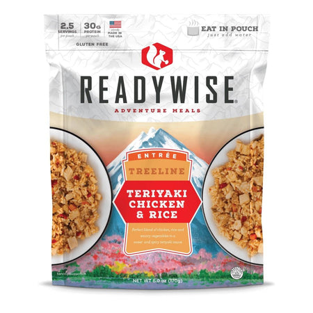 Readywise Treeline Teriyaki Chicken & Rice Outdoor Meal 6 oz Resealable Pouch