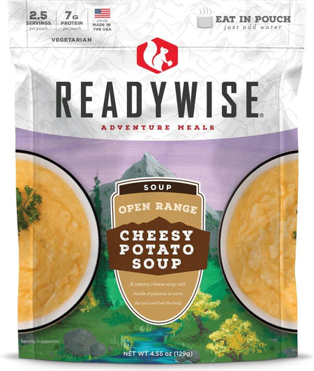 Readywise Open Range Cheesy Potato Soup 4.55oz Resealable Pouch