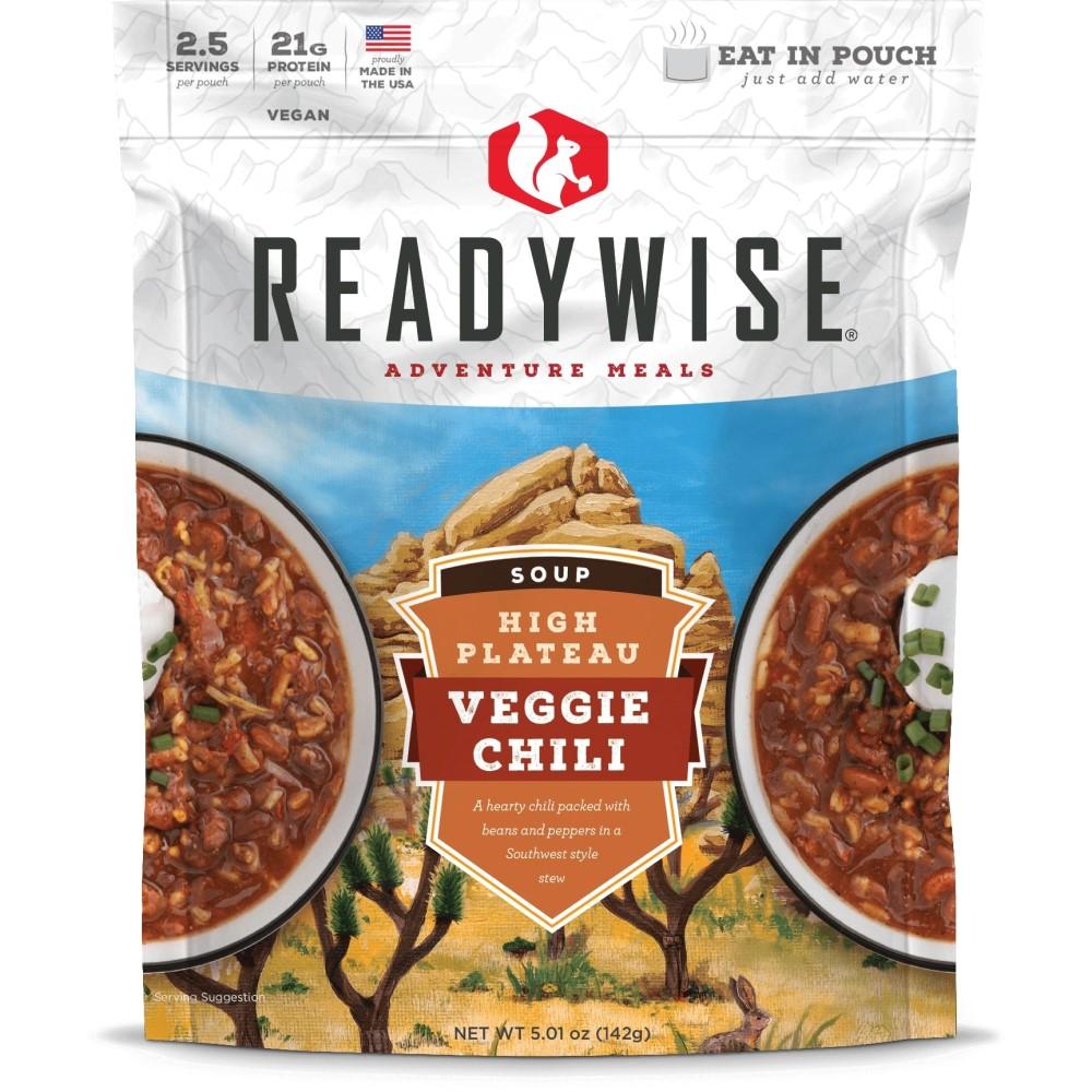 Readywise Veggie Chili Soup High Plateau 3 oz Lightweight Resealable Pouch