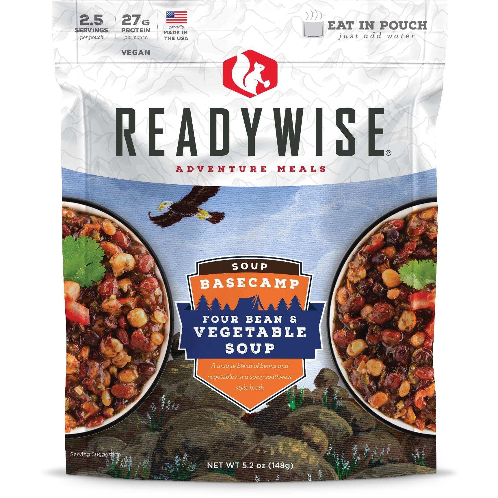 Readywise Basecamp Four Bean and Vegetable Soup 5.2 oz Resealable Pouch