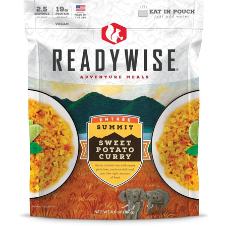 Readywise Summit Sweet Potato Curry Outdoor Meal 6.6oz Resealable Pouch