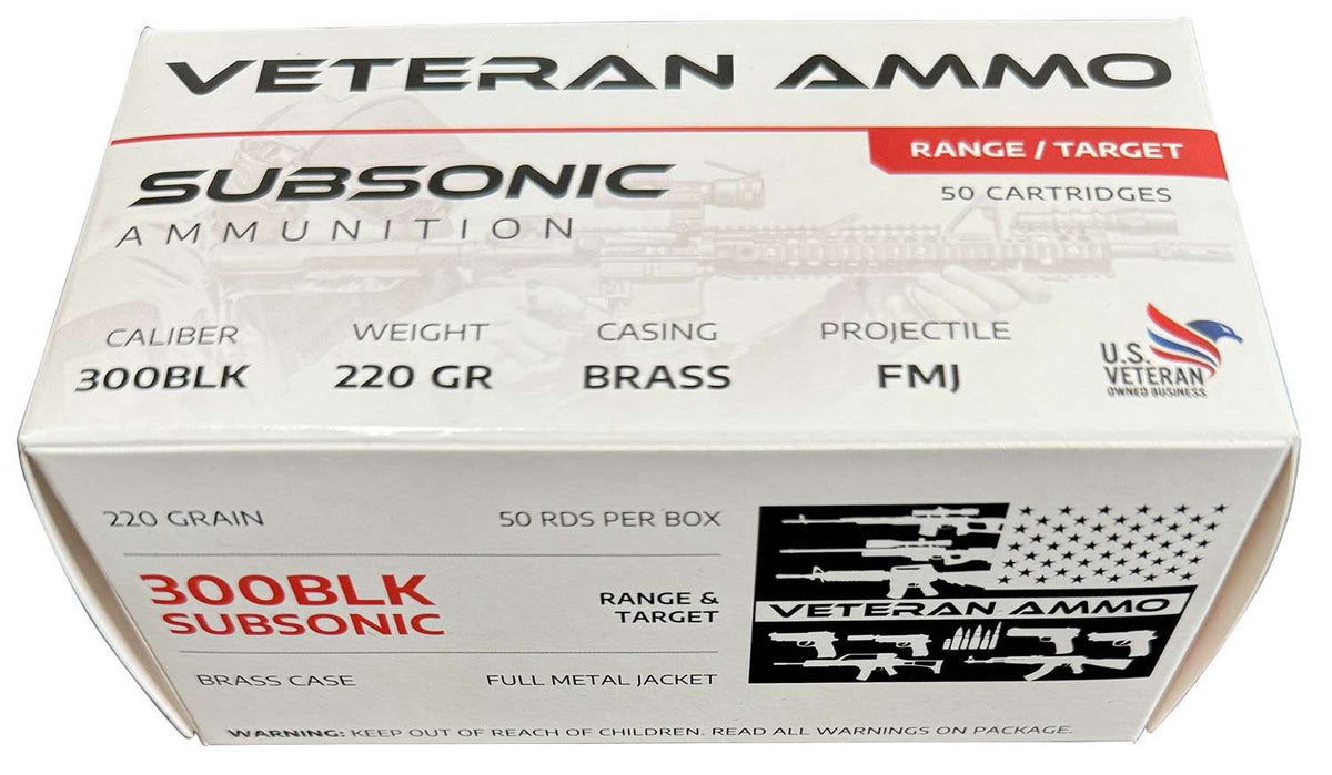 Veteran Ammo 300blk 220gr FMJ 50rd Boxes